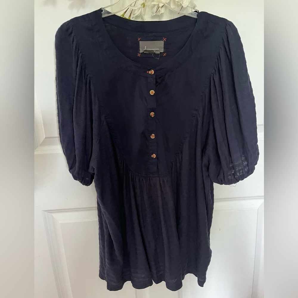 Anthropologie navy blue top